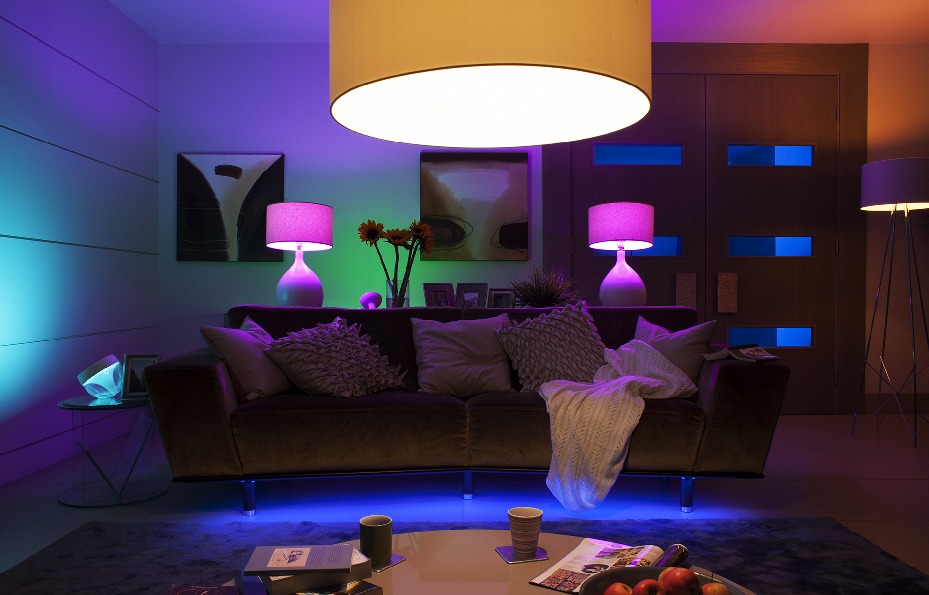 Philips Hue lampen in werking