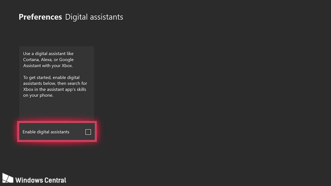 Een screenshot van de nieuwe keuze mogelijkheden // Met dank aan<a https://www.windowscentral.com/amazon-alexa-and-google-assistant-are-coming-xbox-one///">Windowscentral</a>